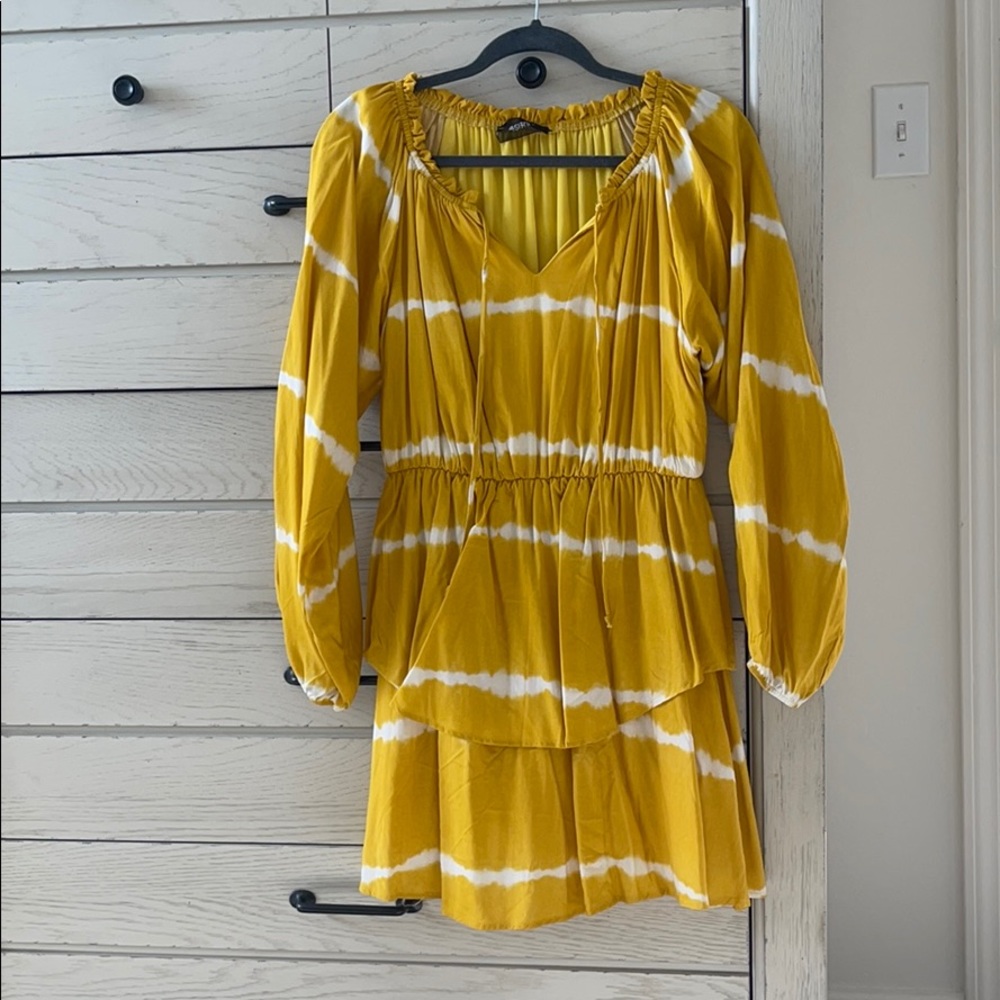 4SIENNA yellow peasant dress
